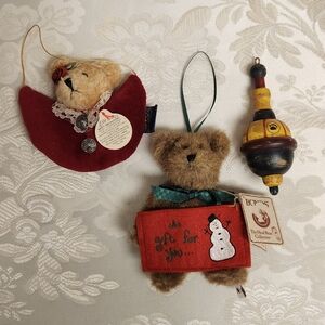 Lot of 3 Vintage Boyds Bears Christmas Ornaments